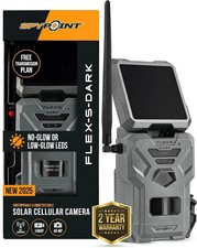 SPYPOINT FLEX S DARK Cellular Night Vision Gray Trail Camera with Solar Panel