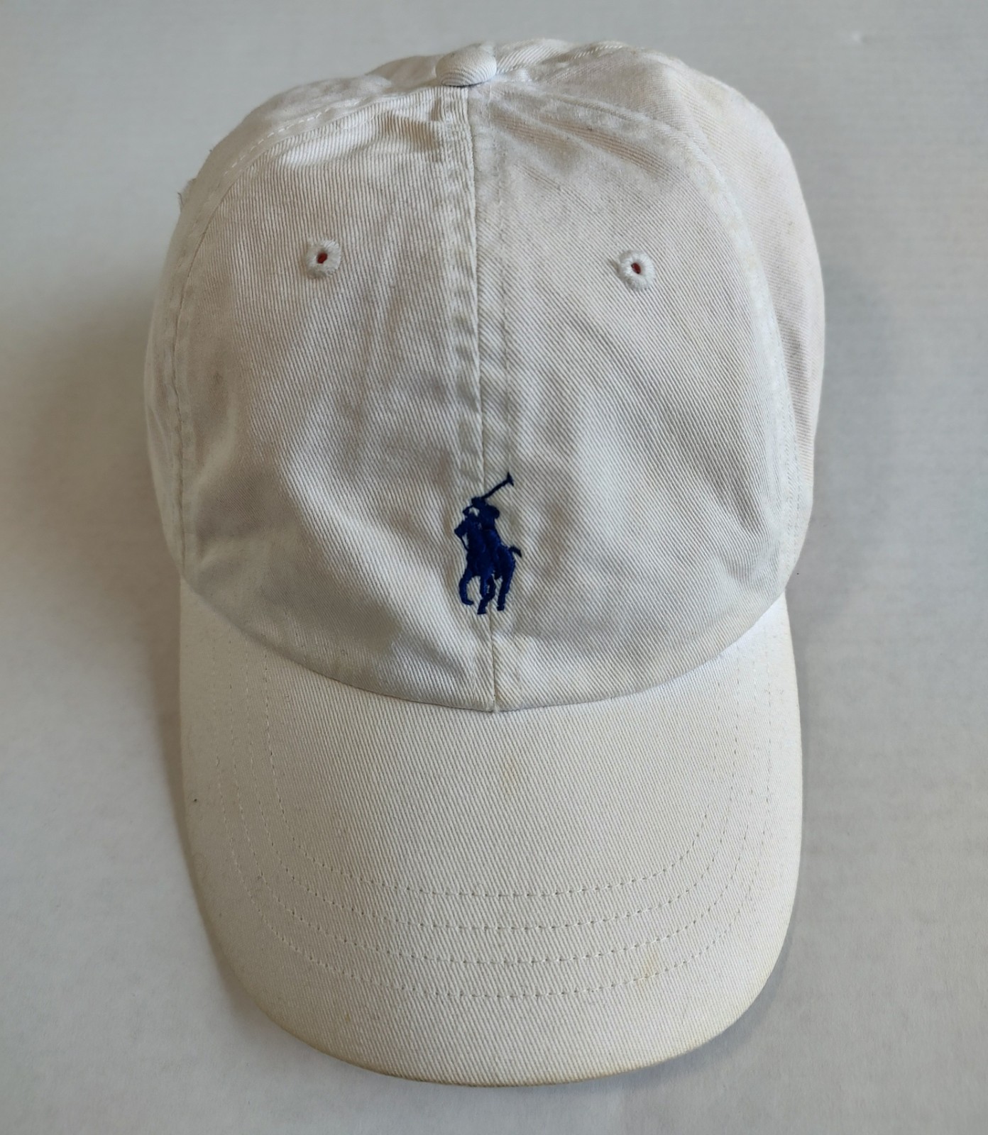 Cappello Polo Ralph Lauren Strapback Bianco Blu Pony Logo Twill Cappellino Destrutturato