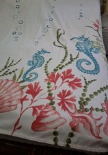 Fabric Ocean Life Shower Curtain Star Fish Shells Multi-Color Sea RN30221