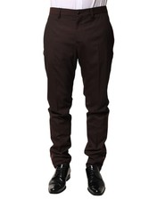 Dolce & Gabbana Brown Polyester Men Dress Trousers Men's Pants