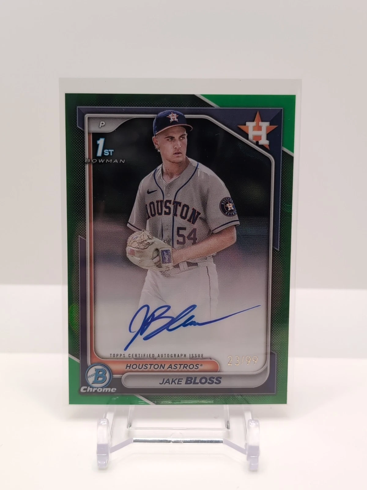 2024 Bowman Chrome Jake Bloss 1st Bowman Auto Green Lava /99 #CPA-JB SH2