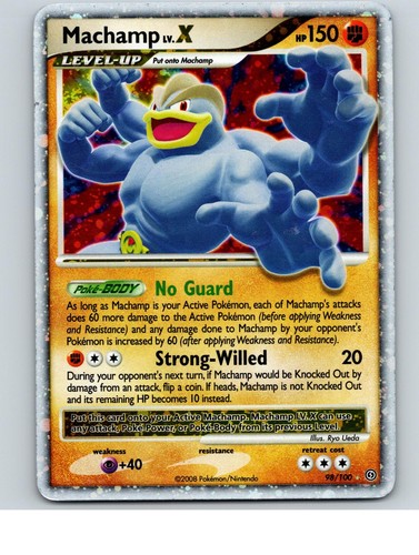 Machamp LV.X 98/100 Holo LV.X Stormfront Pokemon Lightly Played