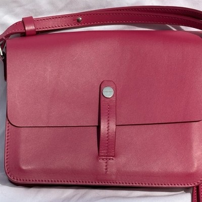 IL Bisonte Special Edition 2013 Unlined Fuschia Crossbody Bag EUC  7.5 x2 x6 