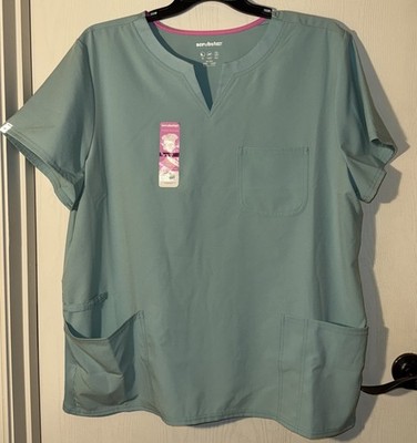 Womens Scrub Top ScrubStar Seafoam Green Pull Over  V Neck Shirt Size 2XL