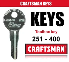 Craftsman tool box key / Cut by your keys code/ Llaves / key code Series 251-400
