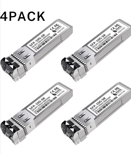 4Pack 10GBase-SR SFP+ Transceiver, SFP Multi-Mode LC Module, 10G 850nm MMF up...