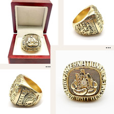 Nuovo anello boxe GESSO colore oro espositore opzione pesante commemorativo sport