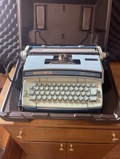 Smith Corona mdl. 6LEA Coronet super 12 vintage typewriter tested + 70's blue thumbnail