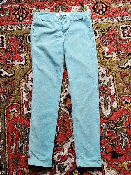 Women Patrizia Pepe Trousers Turquoise Cotton 40