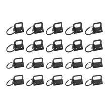 20 Pcs Key Fob Hardware, 0.8/1in 20/26mm with Key Rings, Glossy Black