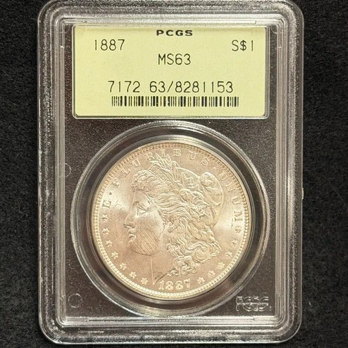 1887 Morgan Silver Dollar $1 PCGS MS63 OGH