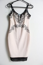 Lipsy Womens Embroidered Lace Occasional Pencil Dress - Cream - Size 6  (c51)