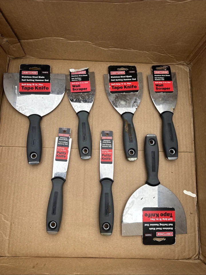 Lote de 7 piezas Sears Craftsman EE. UU. Feo Nos Cinta Raspadora de Pared Cuchillo Masilla 94819 94818 Foto 2 de 4