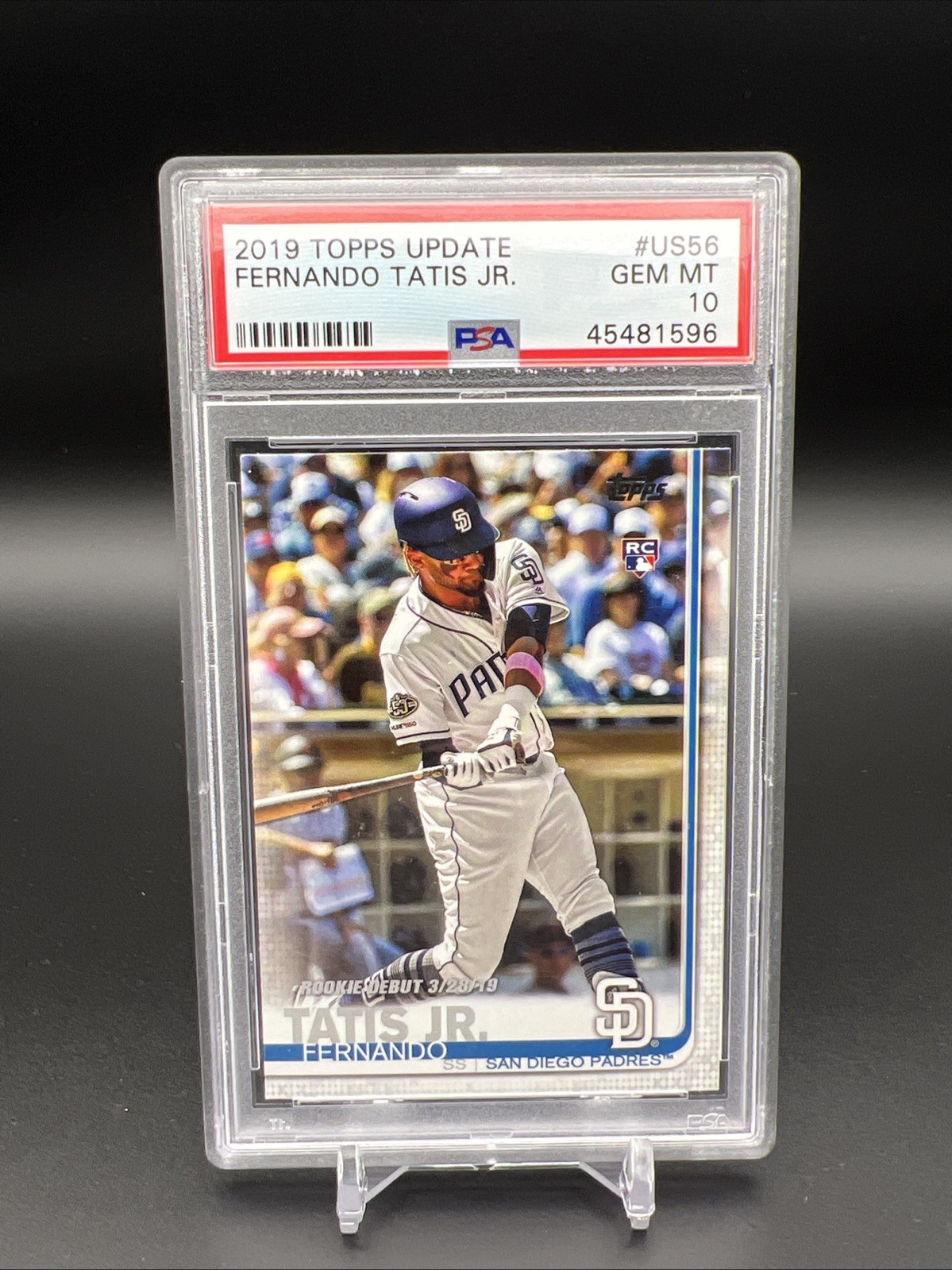 2019 Topps Update Fernando Tatis Jr Rookie Debut RC #US56 PSA 10 Padres