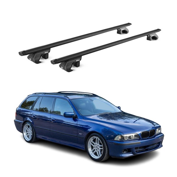 DachträGer FüR BMW 5Er Touring E39 E61 1996-2011 5 TüR 90Kg Alu Schwarz 2X ABE-image