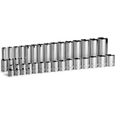 #ad Capri Tools 3 8 in. Drive Shallow and Deep 6 Point Socket Set Metric 30 Piece $53.85