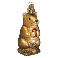 Old World Christmas Chipmunk with Nut Glass Ornament 12145 Decoration FREE BOX