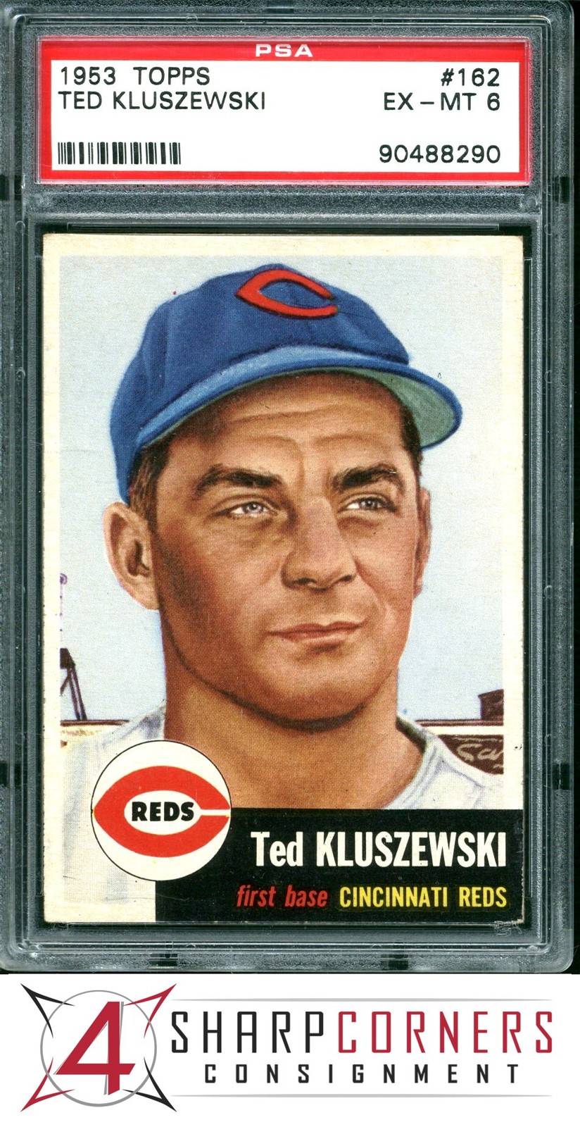 1953 TOPPS #162 TED KLUSZEWSKI REDS PSA 6