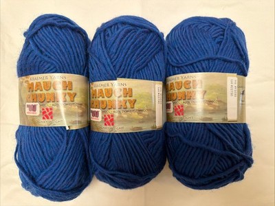 Kraemer Yarns Mauch Chunky Lot Of 3, Iris Blue, Wool USA Made 120 Yds/Sk