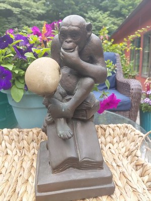 VTG Austin Productions 1969 14 Inch Monkey & Scull Sculpture