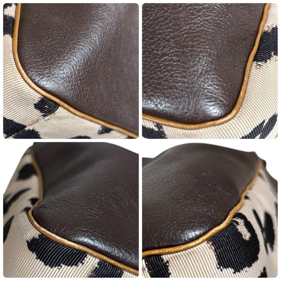 COACH Tote bag Leopard print Canvas leather Authentic From Japan image 9