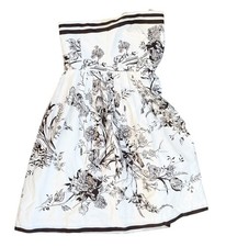 Ann Taylor Dress Women's Petite Size 0P Knee Length White Brown Floral *READ*