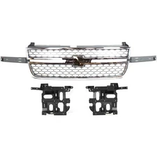 Headlight Kit For 2003-2006 Chevrolet Silverado 1500 HD Inlcudes Chrome Grille