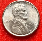 1943-P Lincoln Wheat Cent Penny GEM BU From an Original Bank Roll