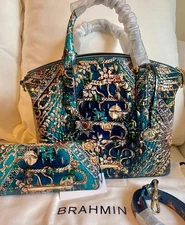 Brahmin Stunning New Season Duxbury Satchel Bedazzled Melbourne & Ady Wallet NWT