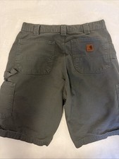 Vintage 2000s Carhartt Carpenter Utility Shorts Gray Distressed B147 FAT Sz 33