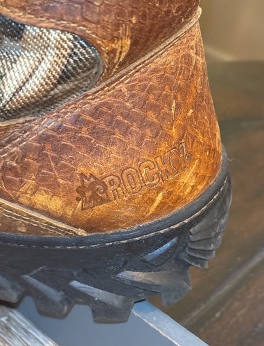 Rocky BOA Waterproof Snake Boots Mens Sz. 10 W Brown Leather Camo 16”/SEE-DETAIL - Picture 6 of 24