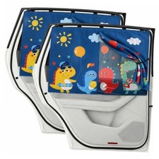 Car Window Shade for Baby Pack Magnetic Double Layer Sun Shade with 2 Blue Rear