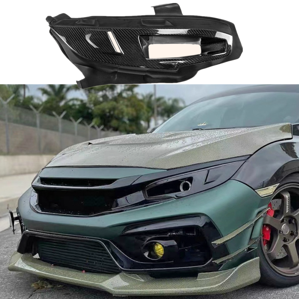 For Honda Civic Type R FK8 Hatchback 2017-2021 Headlight Duct Left Side Carbon