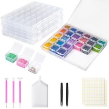 Cokapo 120-Grid Diamond Art Storage Containers, Portable Bead Organizer Box