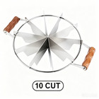 SOTEHC 10-Cut Pizza Cutter: Stainless Steel, Ergonomic Wood Handle for Clean — photo 4