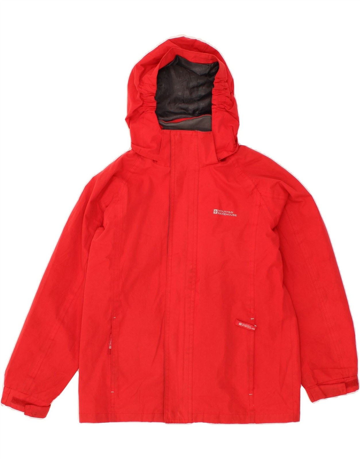 MOUNTAIN WAREHOUSE Boys Hooded Windbreaker Jacket 9-10 Years Red Polyester CW67