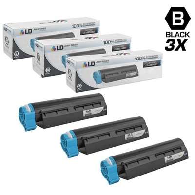 LD 44574901 Black Toner Cartridge Set of 3 for Okidata B431d B431dn MB472w MB562
