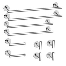 10 Pieces Bathroom Hardware Set 24 Inch Polished Chrome