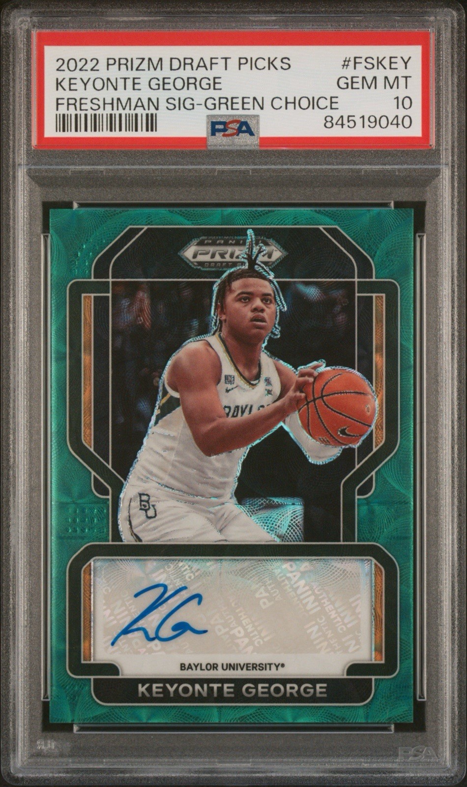 2022 PSA 10 Keyonte George Auto 4/8 Prizm RC Utah Jazz Bears Rookie Gem Mint
