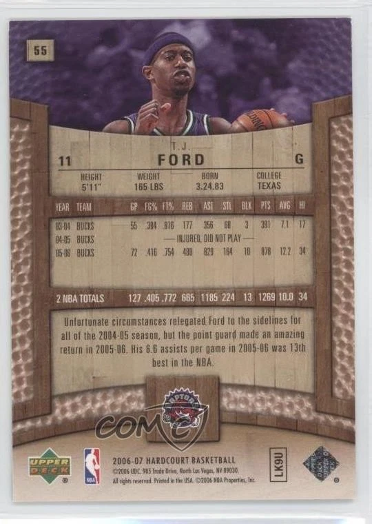2006-07 Upper Deck Hardcourt Copper /199 TJ Ford #55 - Image 2 of 2
