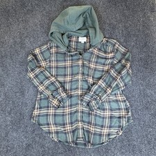 American Eagle Outfitters Hooded Flannel Shir...
