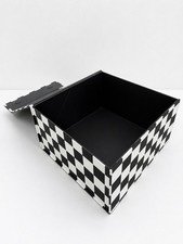 Black White Storage Box with Lid Home Closet Organizer 