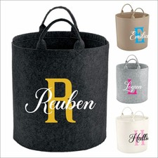 Personalised Name Storage Tub Customised Toy Bag Basket Box Kids Children's Gift