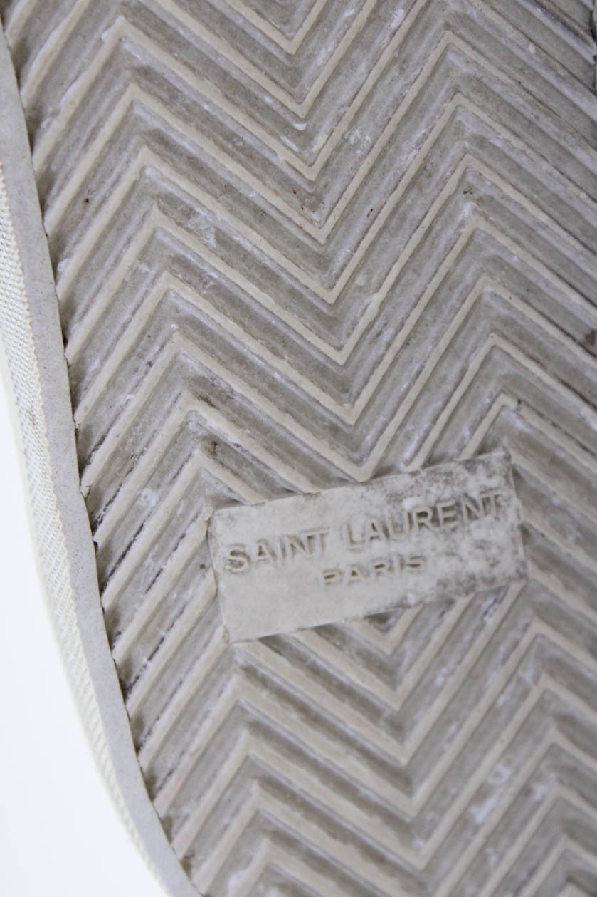 Sneakers basse Saint Laurent donna stringate stampa animalier bianche taglia EUR 40