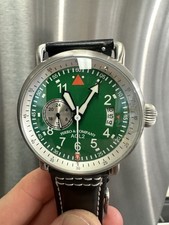 Ferro & Company AGL 2 Pilot Watch Green Dial Automatic Stainless Steel Leather