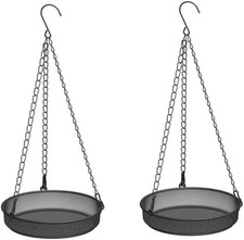 2x Hanging Bird Feeder Tray Metal Mesh Feeders Outdoor Garden Wild Bird Feeders