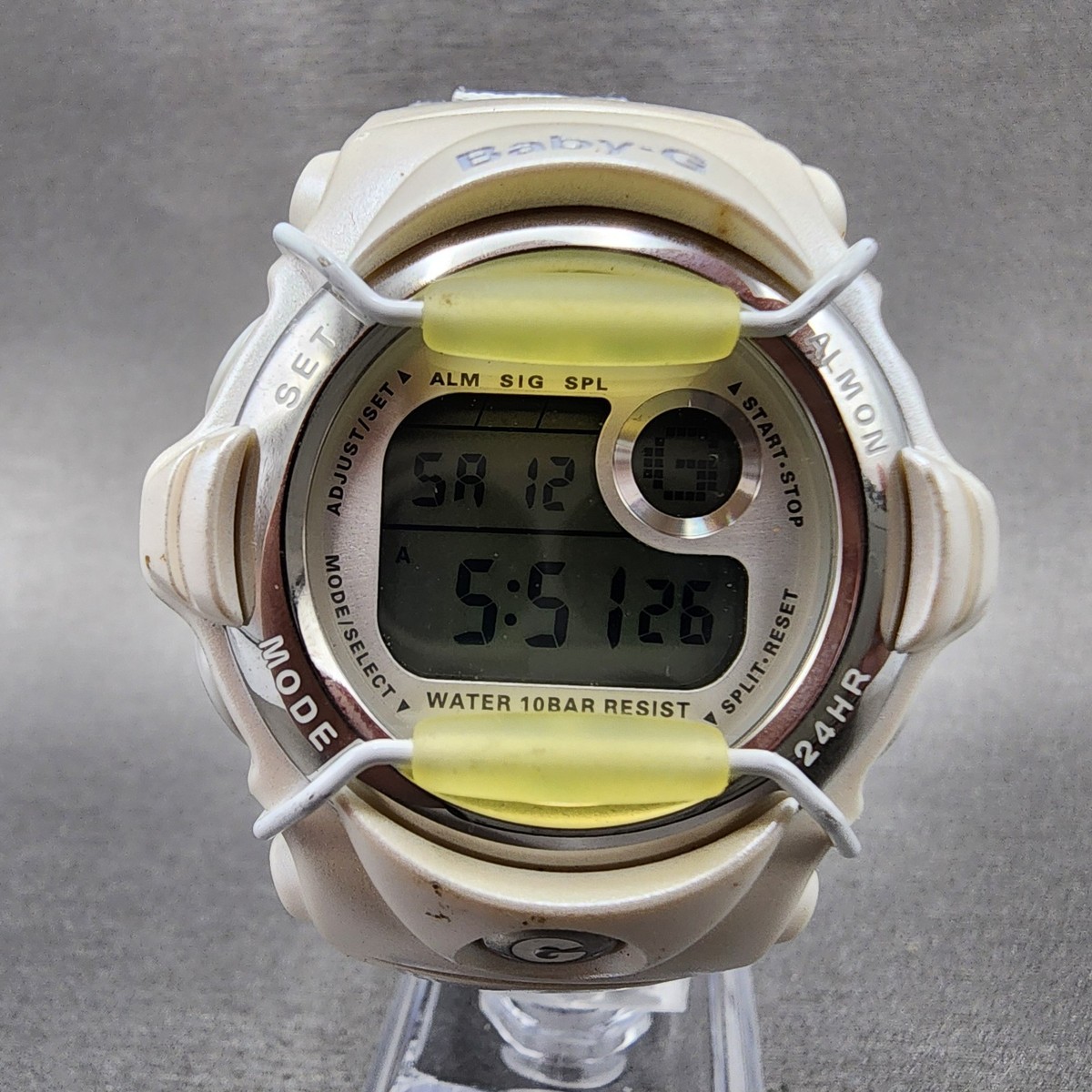 Casio Baby-G Watch Women 42mm Digital White Tone Alarm BG-099 New 