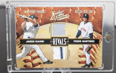 Pedro Martinez & Jason Giambi 2004 Donruss GU Rivals Jersey 45/250 Jsy Match 1/1