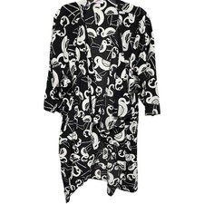 Lularoe black white flamingo kimono Shirley beach coverup Whimiscal large nwt