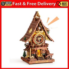 ROKR Cuckoo Clock Mechanical 3D Wooden Puzzle Kit for Adults, DIY Wooden Clock M